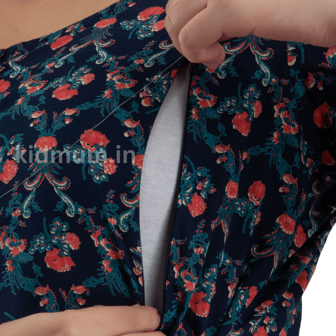 Kidmum Maternity Feeding Kurti Floral Tide