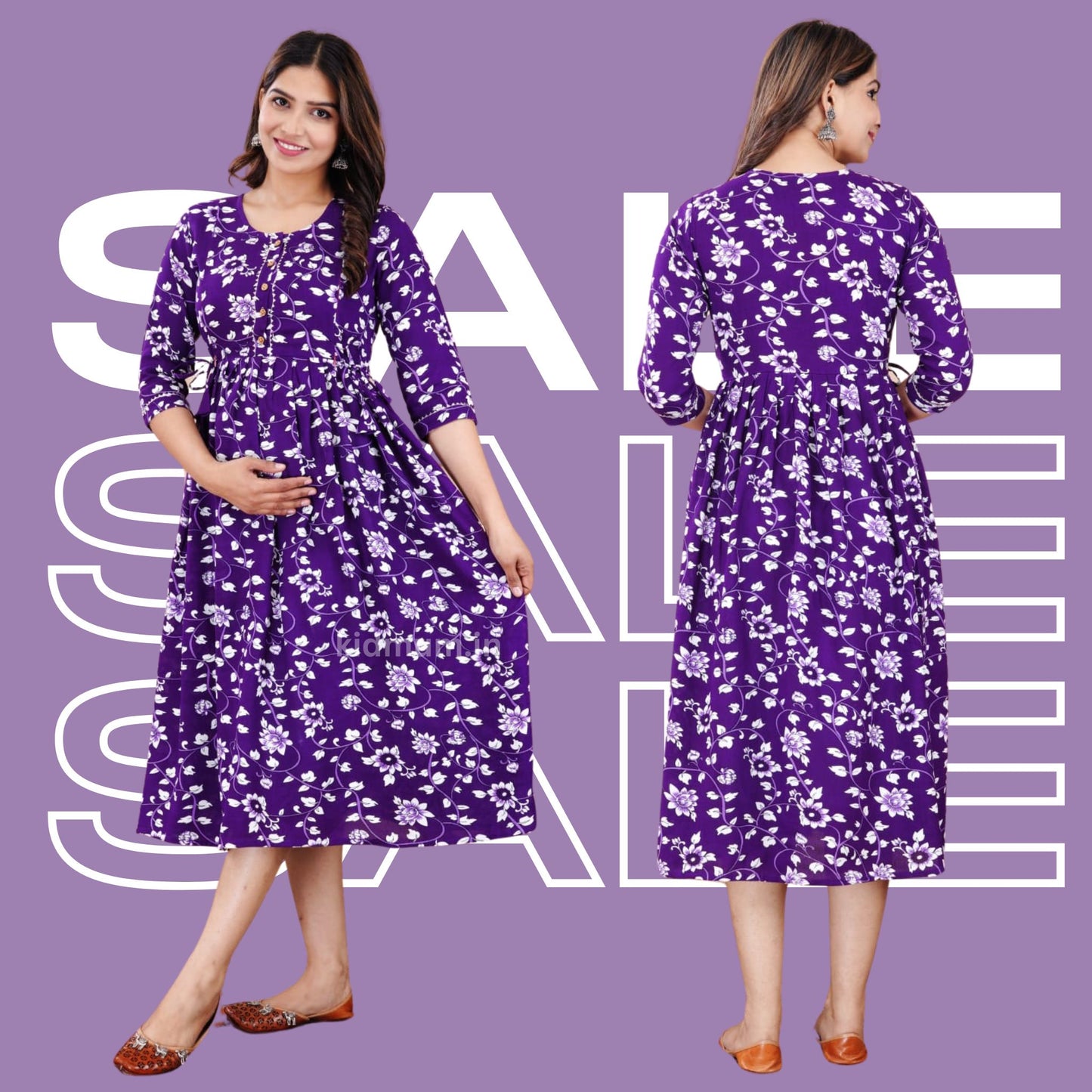 Kidmum Maternity Feeding Kurti Purpi Indigo