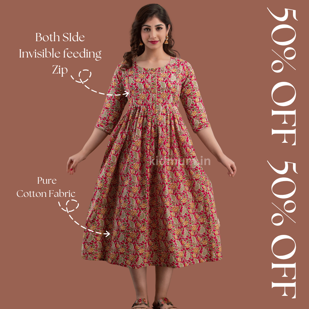 Kidmum Maternity Feeding Kurti Peach