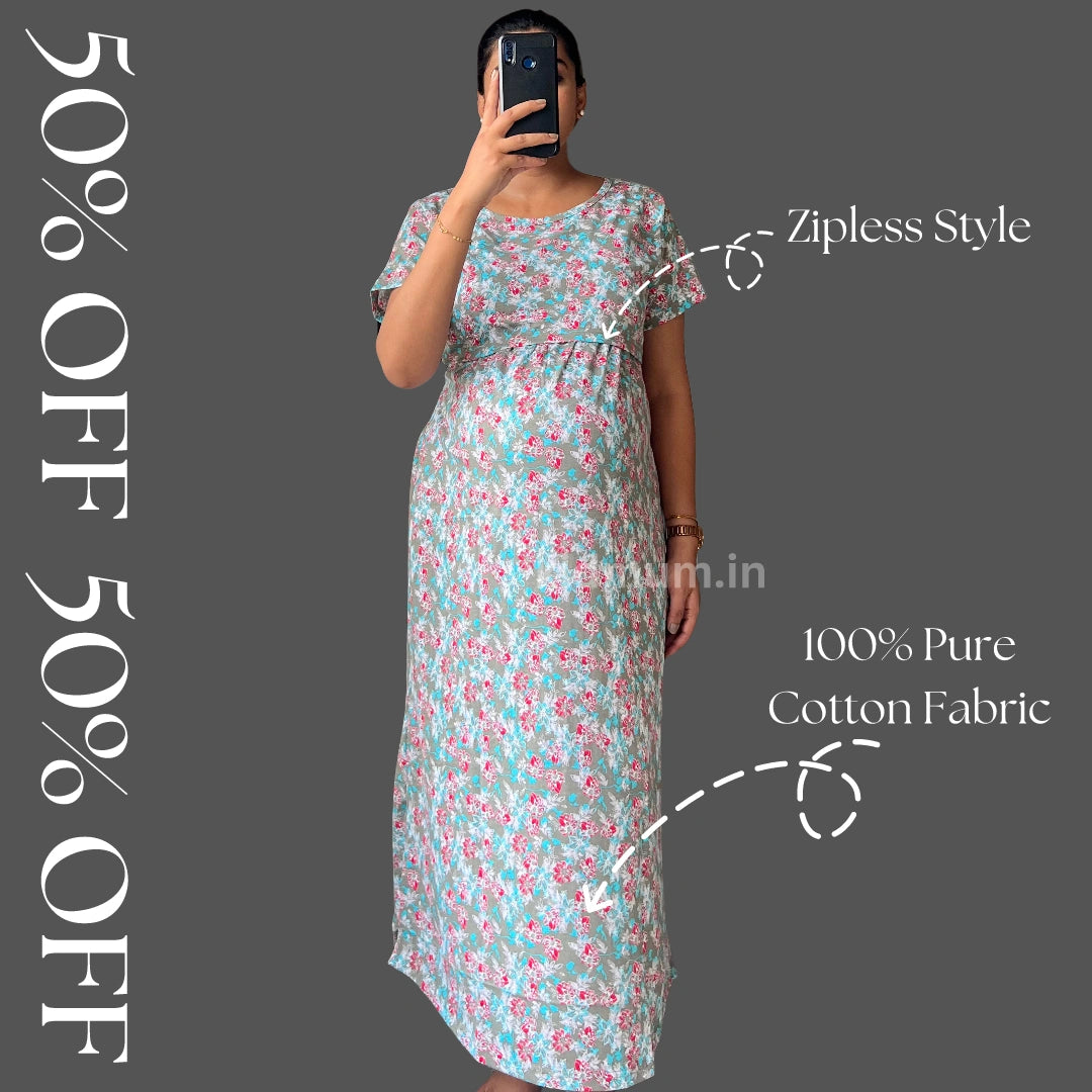 Kidmum Zipless Maternity Feeding Loungewear Meadow Hug