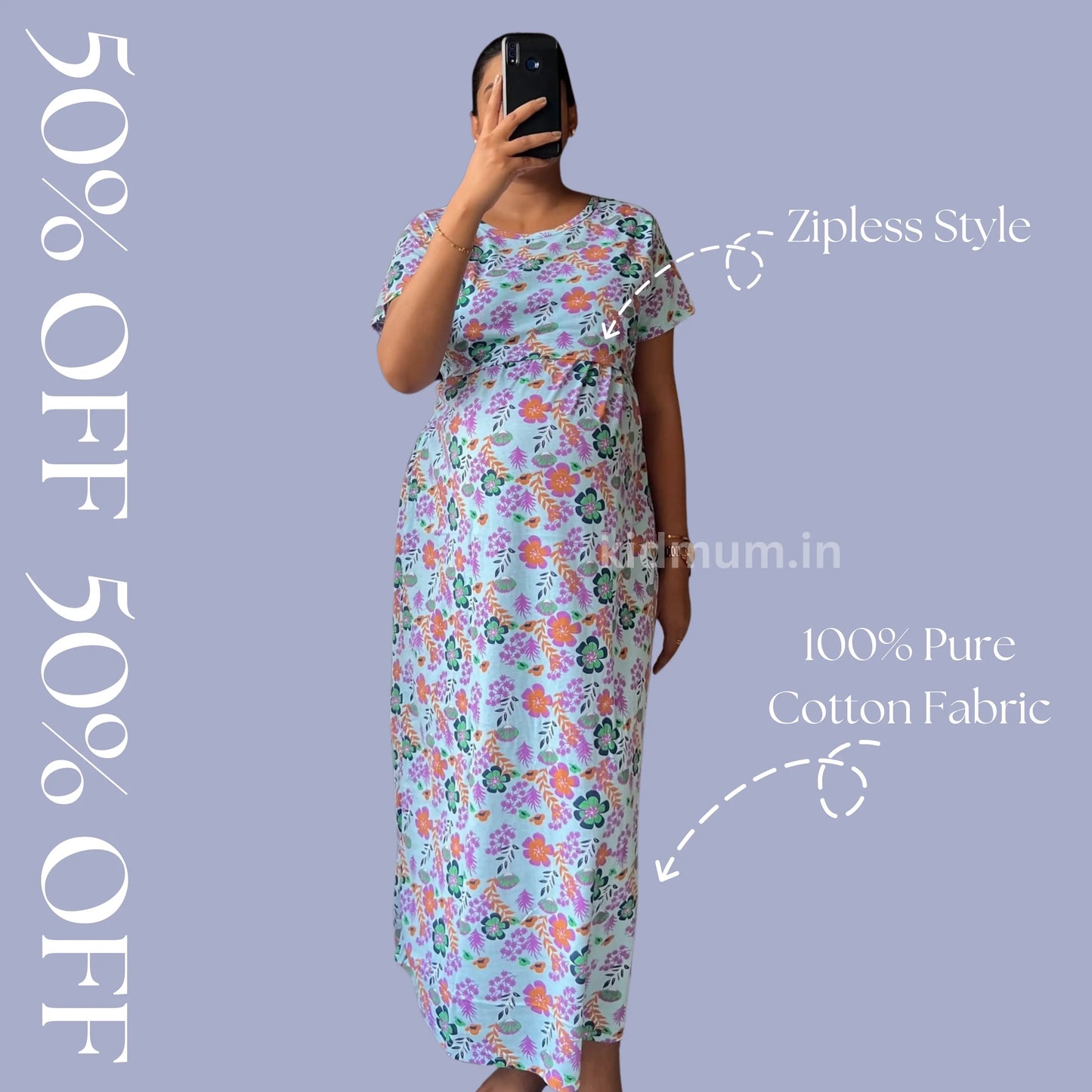 Kidmum Zipless Maternity Feeding Loungewear AquaAura