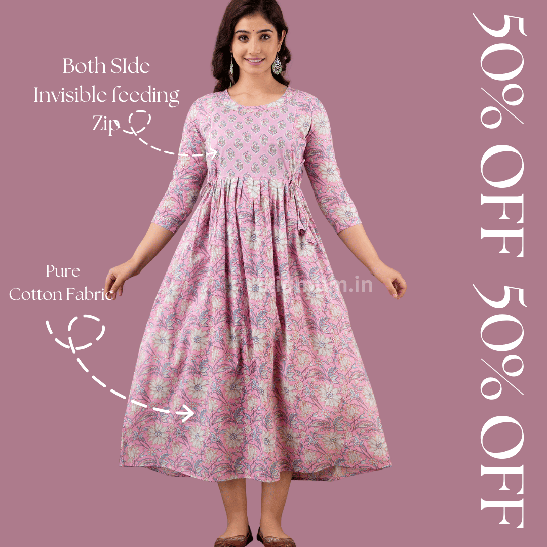 Kidmum Maternity Feeding Kurti Blush Pearl