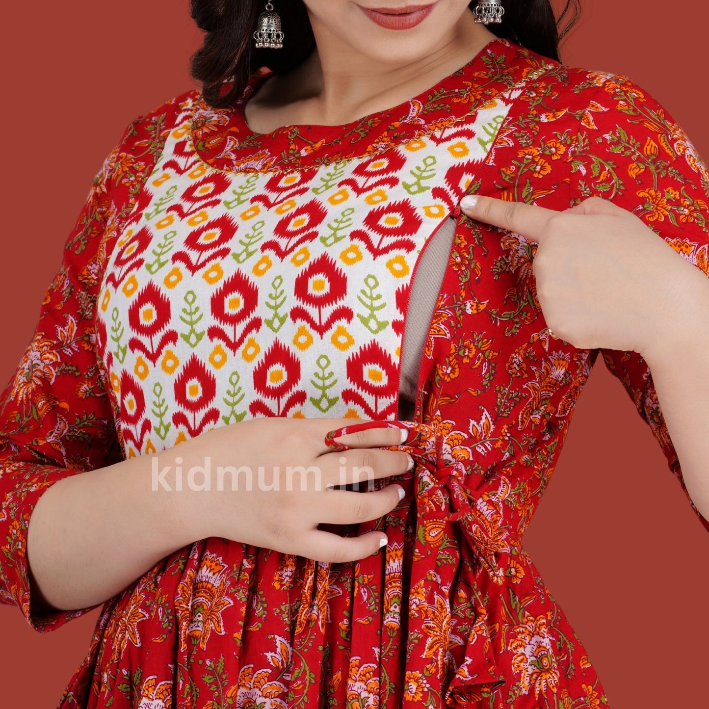 Kidmum Maternity Feeding Kurti Rouge