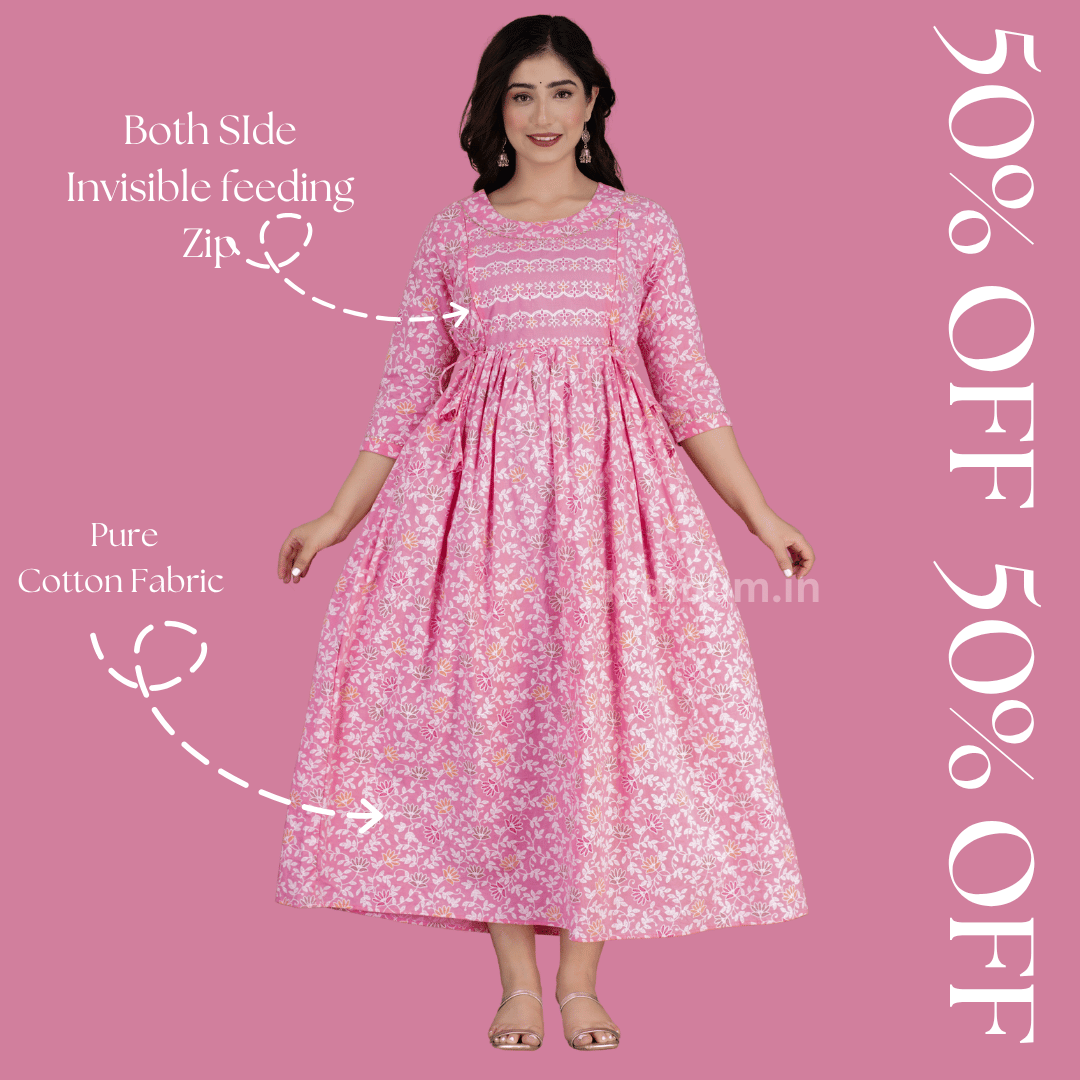 Kidmum Maternity Feeding Kurti Rose Mist