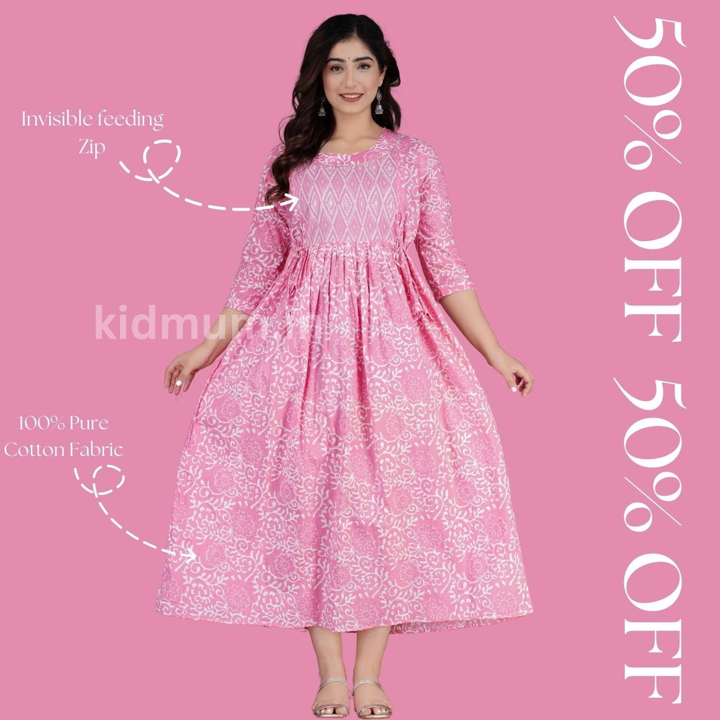 Kidmum Maternity Feeding Kurti Rosy