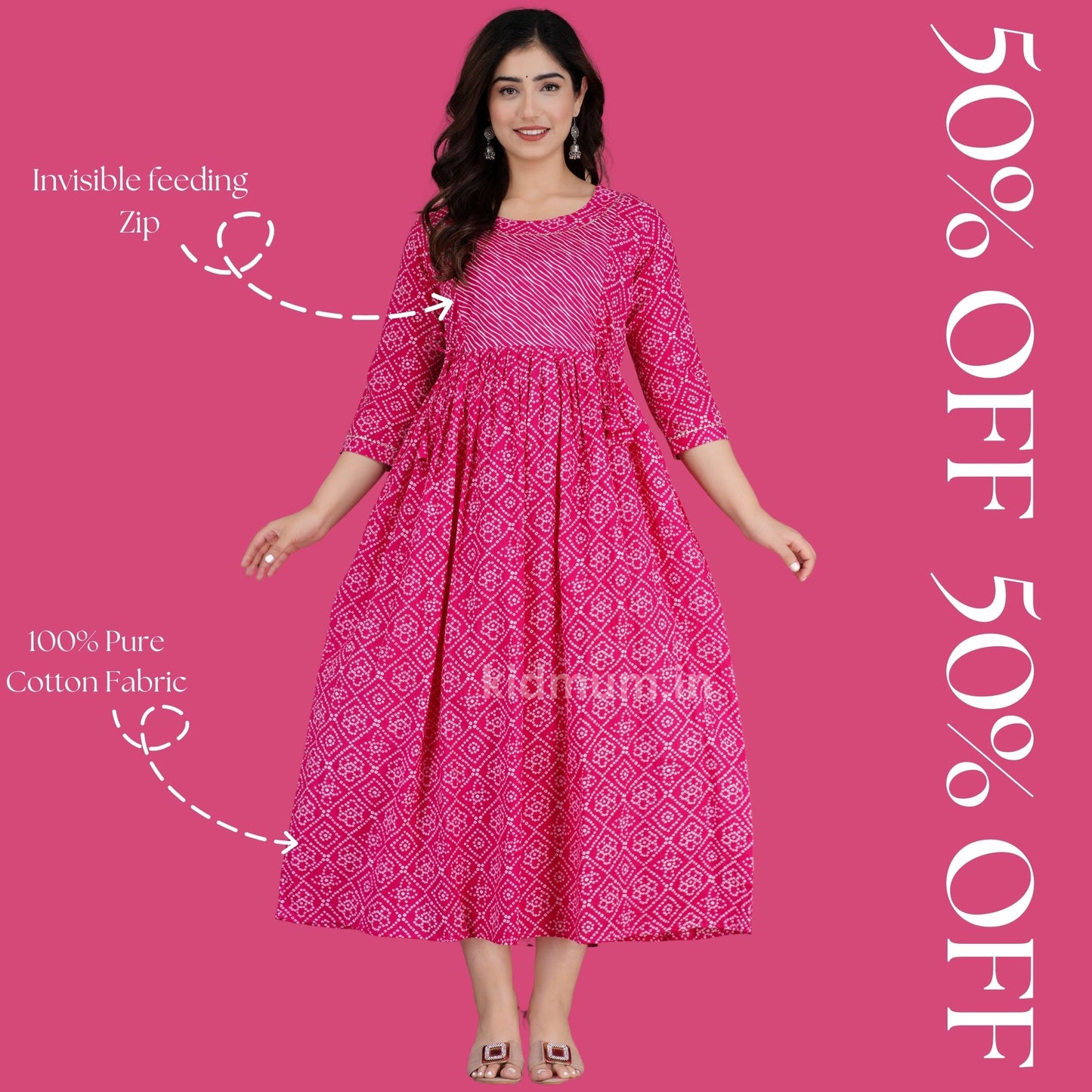 Kidmum Maternity Feeding Kurti PinkPetals
