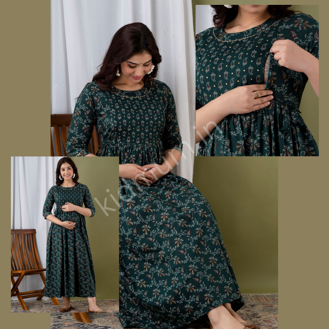 Kidmum™ Feeding Kurti Leaf Green