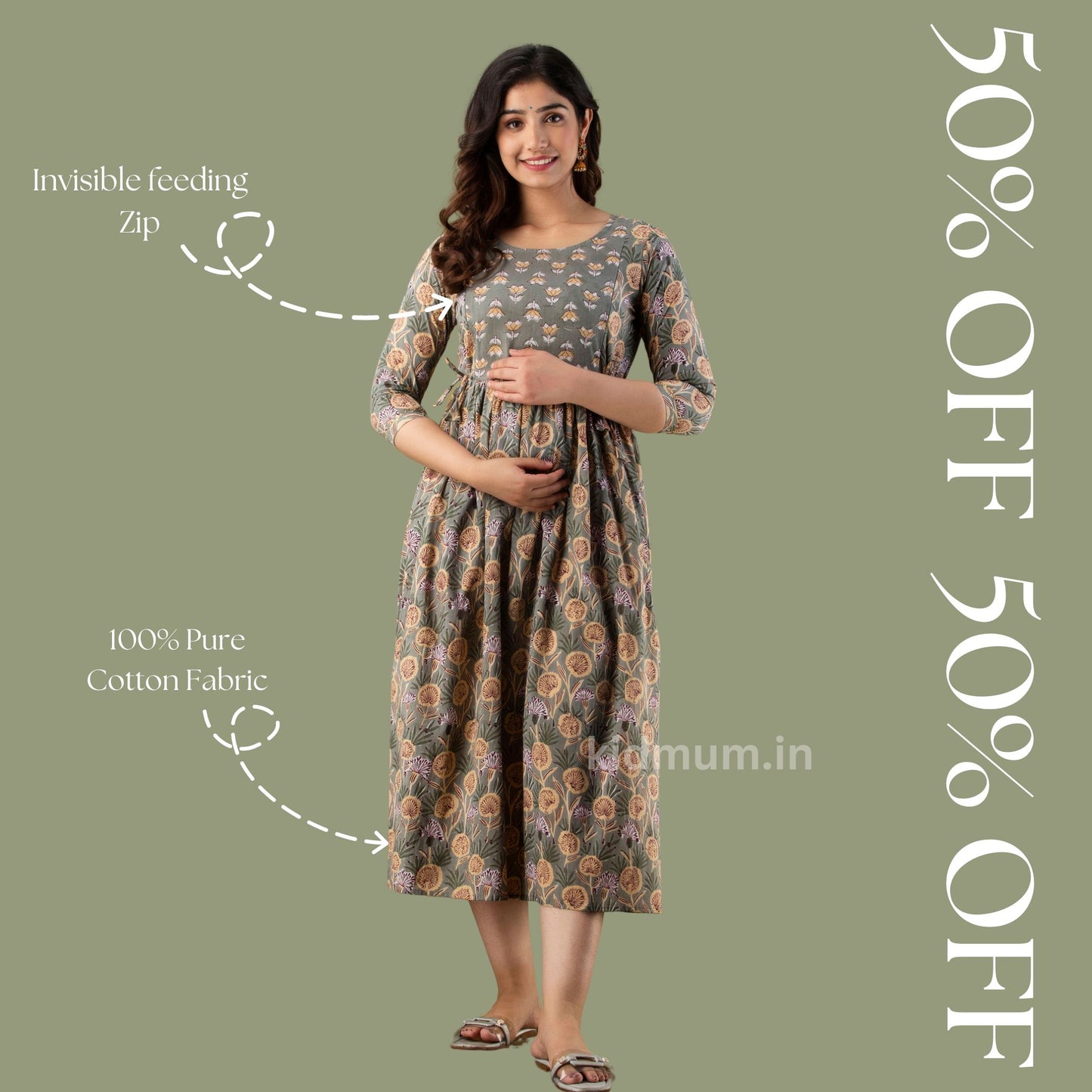 Kidmum Maternity Feeding Kurti Sand