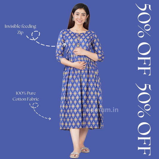 Kidmum Maternity Feeding Kurti Oceanic