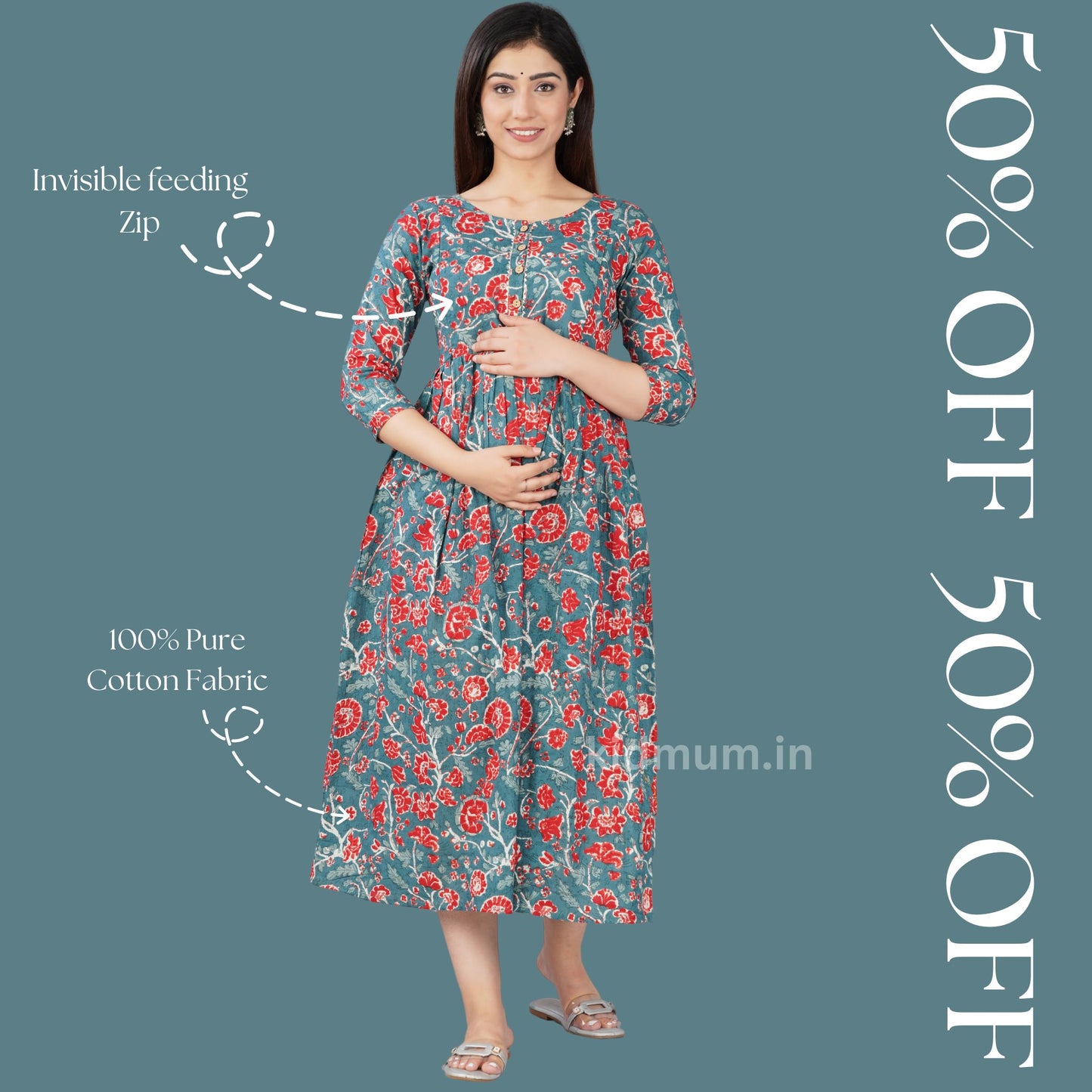 Kidmum Maternity Feeding Kurti Scarlet