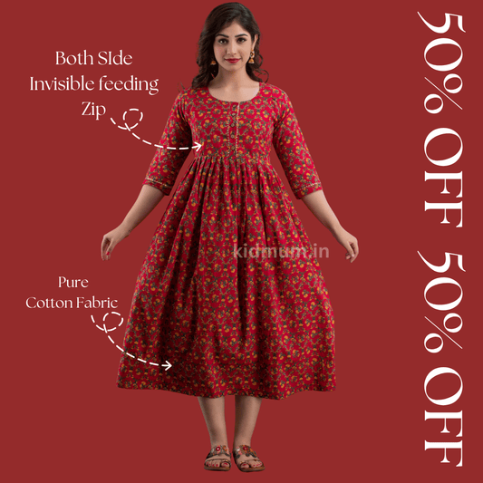 Kidmum Maternity Feeding Kurti Rose Blush