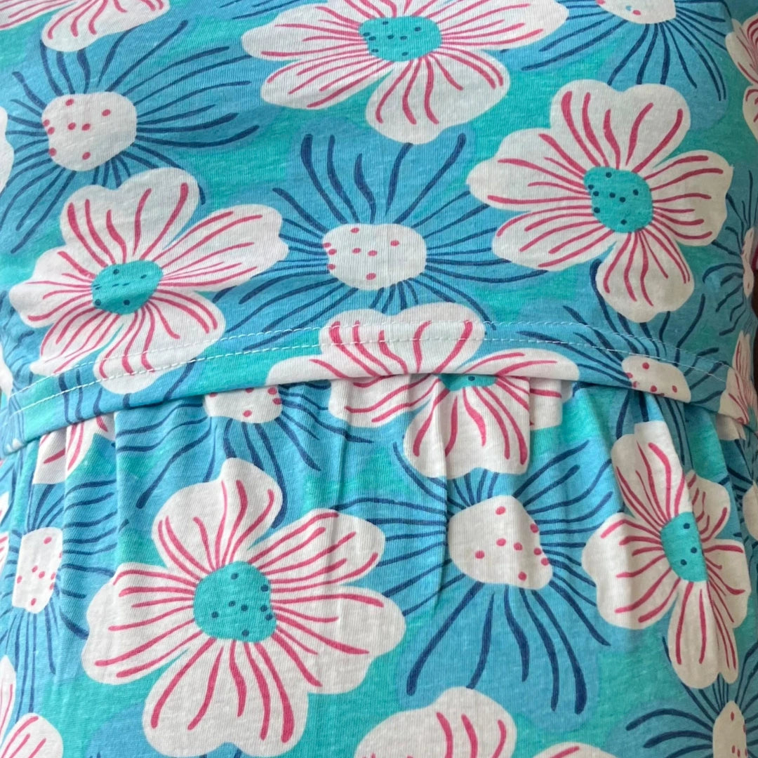 Kidmum Zipless Maternity Feeding Loungewear BlueLoom