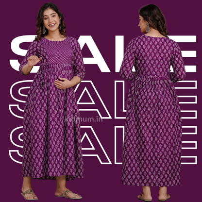 Kidmum Maternity Feeding Kurti Purple