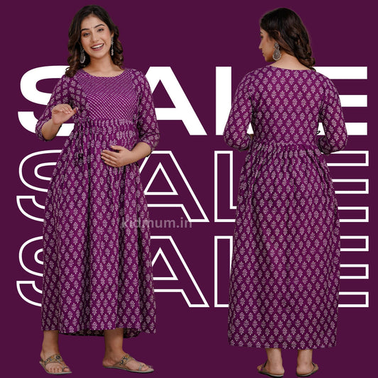 Kidmum Maternity Feeding Kurti Purple