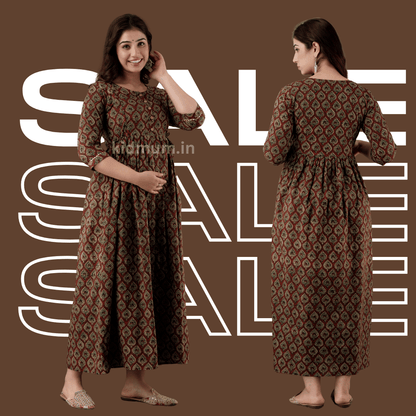 Kidmum Maternity Feeding Kurti Espresso Brown