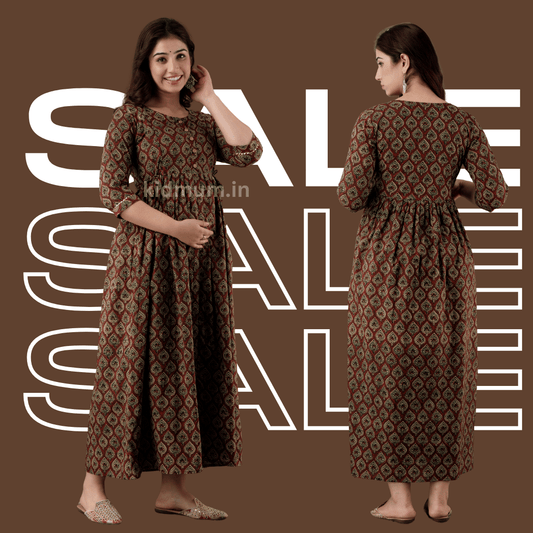 Kidmum Maternity Feeding Kurti Espresso Brown