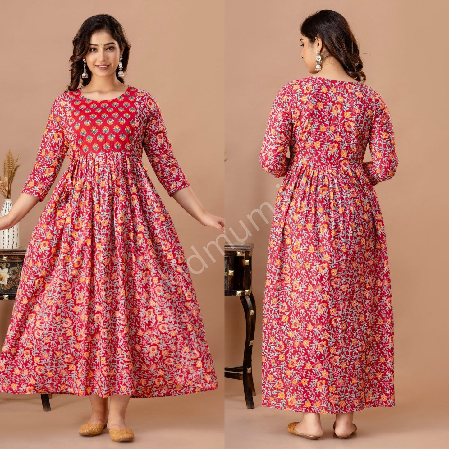 Kidmum™ Feeding Kurti Red Block