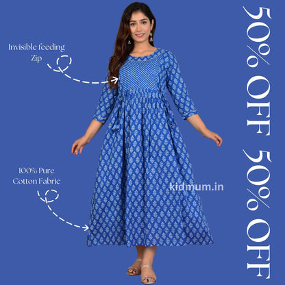 Kidmum Maternity Feeding Kurti Bluebell