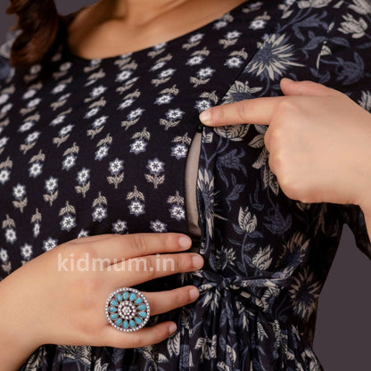 Kidmum Maternity Feeding Kurti Charcoal