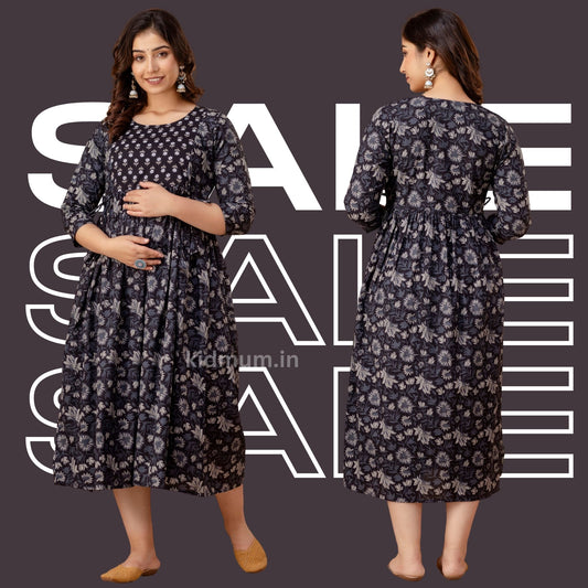 Kidmum Maternity Feeding Kurti Charcoal