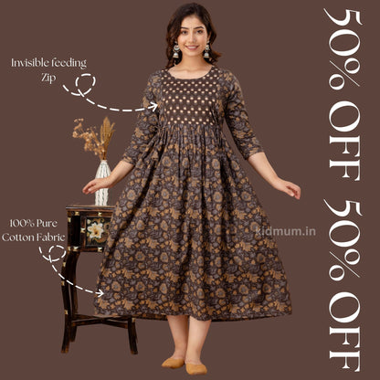 Kidmum Maternity Feeding Kurti Cocoa