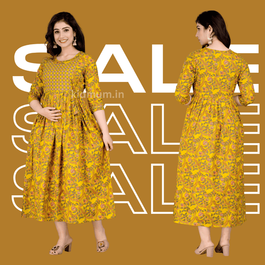 Kidmum Maternity Feeding Kurti Sunray Yellow