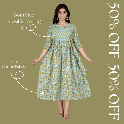 Kidmum Maternity Feeding Kurti Pistachio