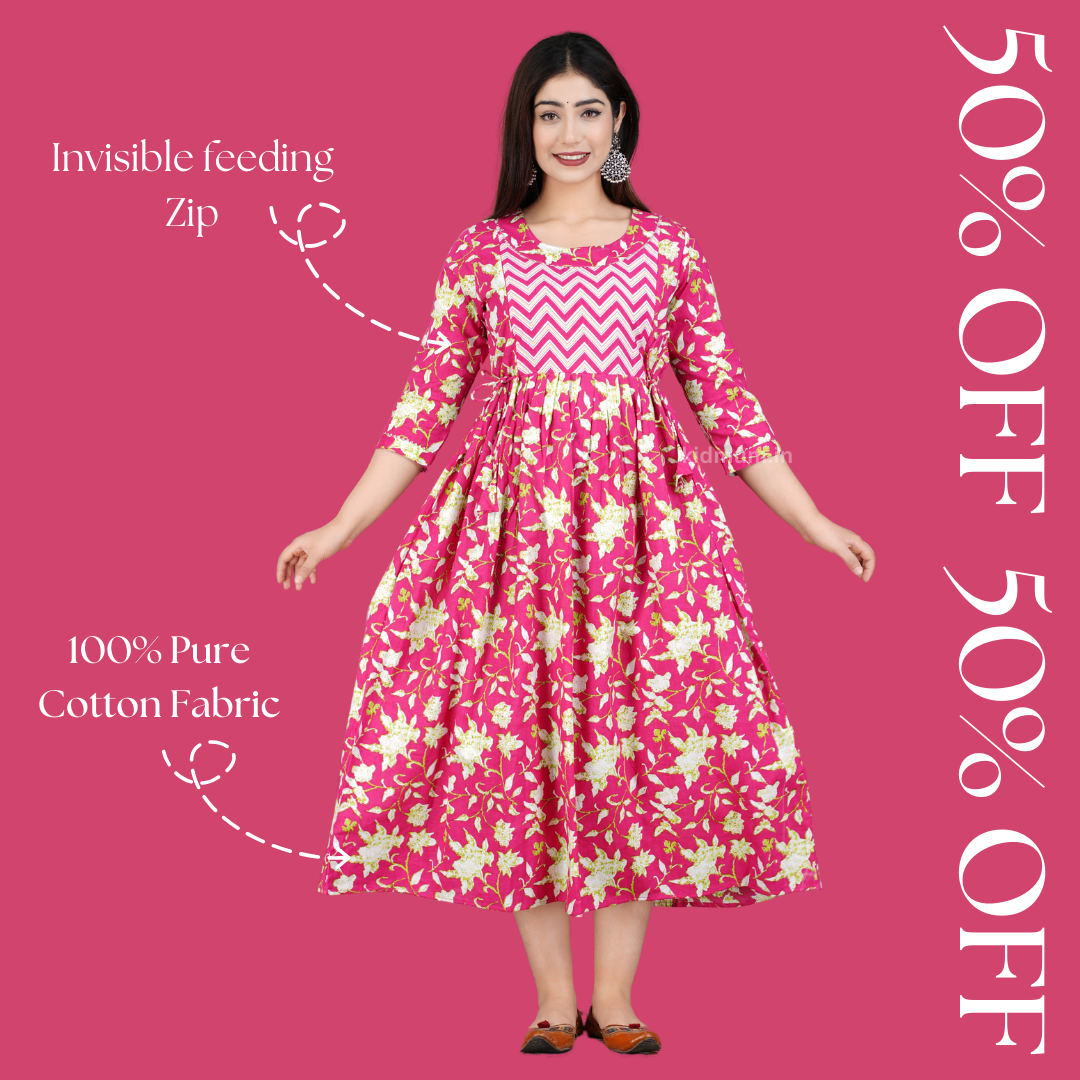 Kidmum Maternity Feeding Kurti Rosebud