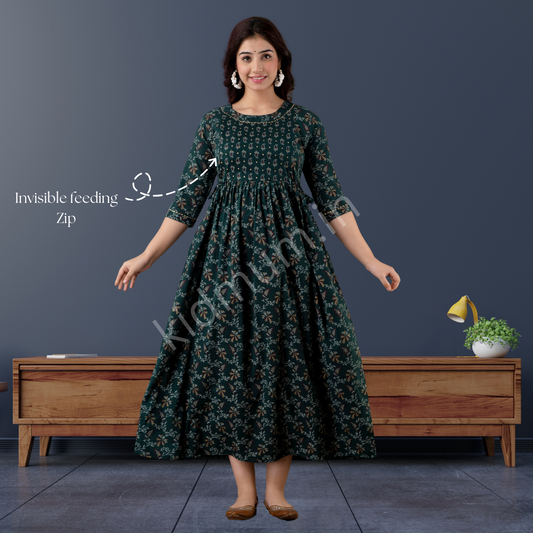 Kidmum™ Feeding Kurti Leaf Green