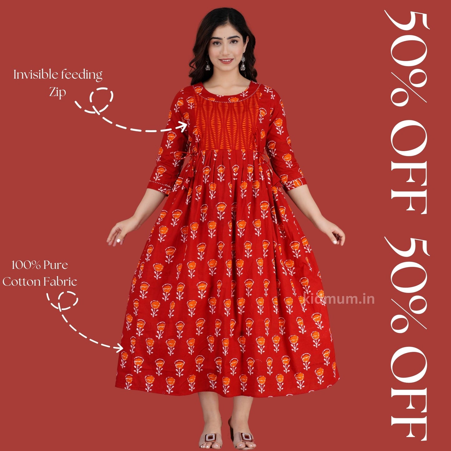 Kidmum Maternity Feeding Kurti Ripple