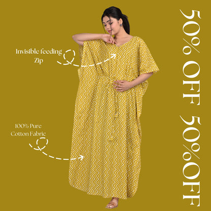 Kidmum™ Maternity Feeding Kaftan Yellow