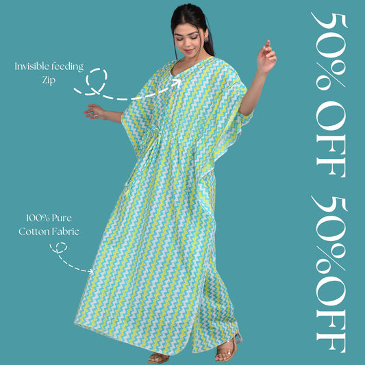 Kidmum™ Maternity Feeding Kaftan Sea