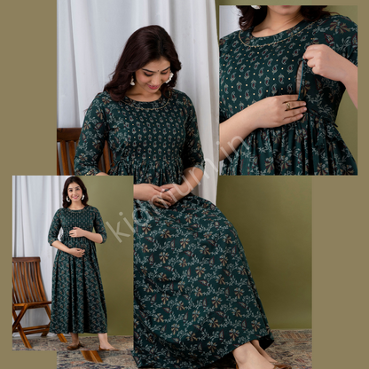 Kidmum™ Feeding Kurti Leaf Green