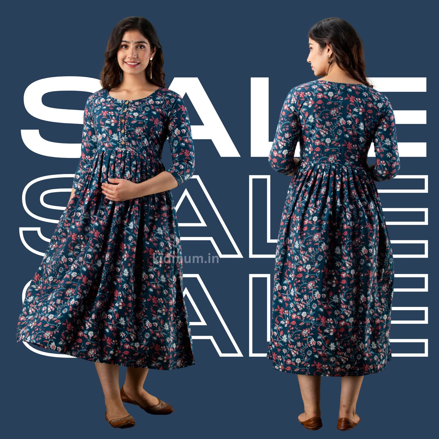 Kidmum Maternity Feeding Kurti Indigo