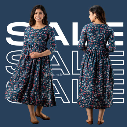 Kidmum Maternity Feeding Kurti Indigo