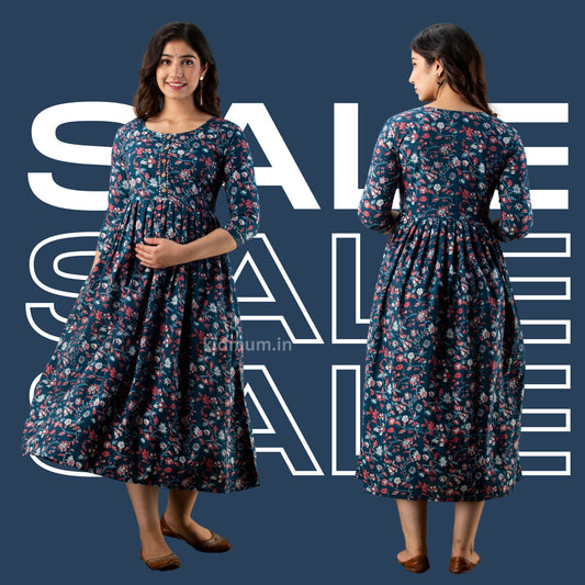 Kidmum Maternity Feeding Kurti Indigo