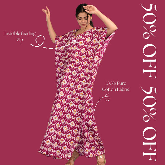 Kidmum™ Maternity Feeding Kaftan Pinkish