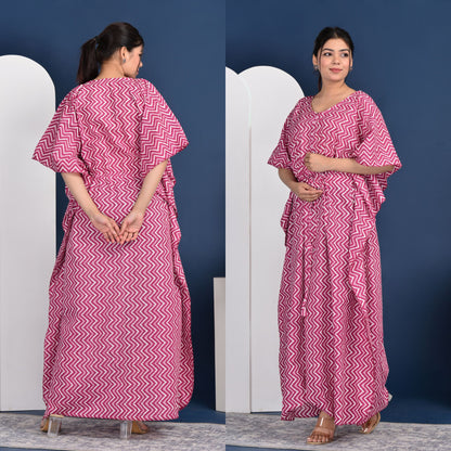 Kidmum™ Maternity Feeding Kaftan Pink Zig