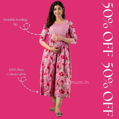 Kidmum Maternity Feeding Kurti Bubblegum