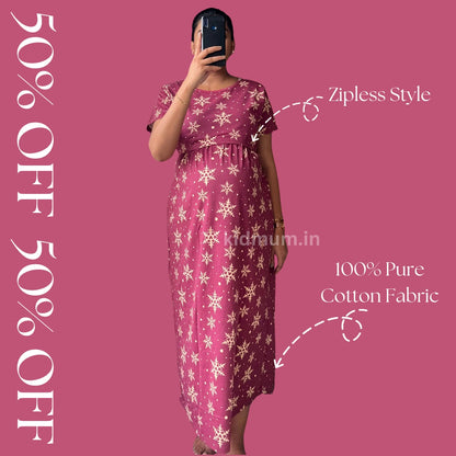 Kidmum Zipless Maternity Feeding Loungewear MaroonMood