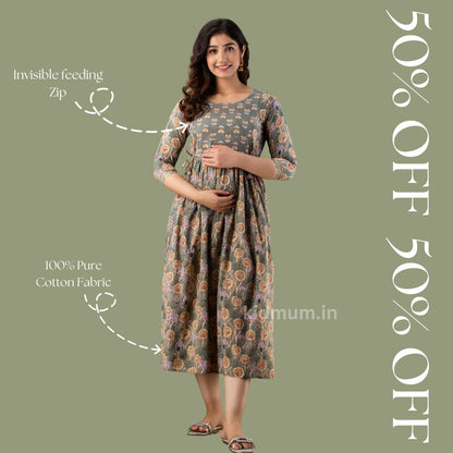 Kidmum Maternity Feeding Kurti Sand