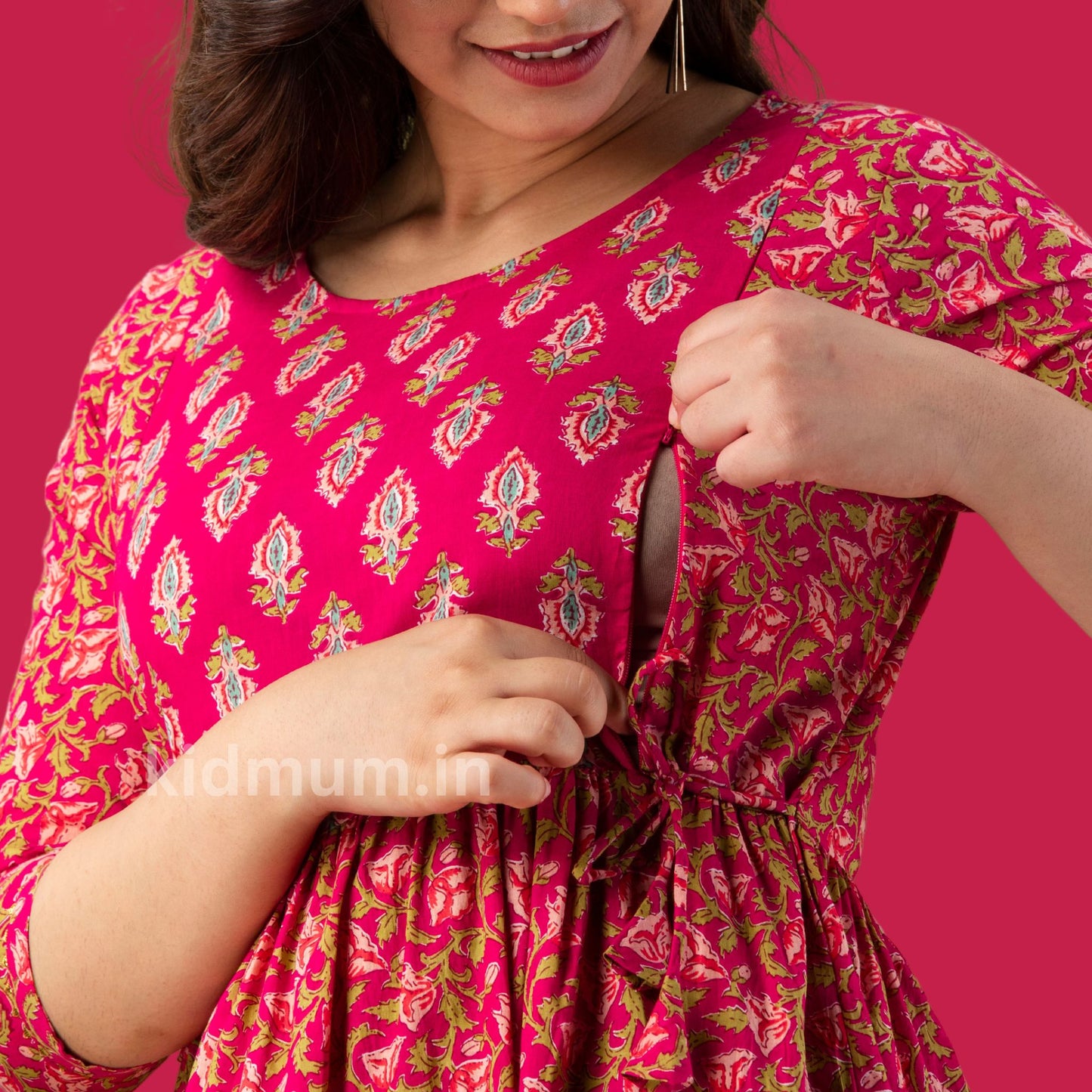 Kidmum Maternity Feeding Kurti Sangria