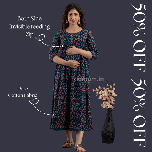 Kidmum Maternity Feeding Kurti Floral Tide